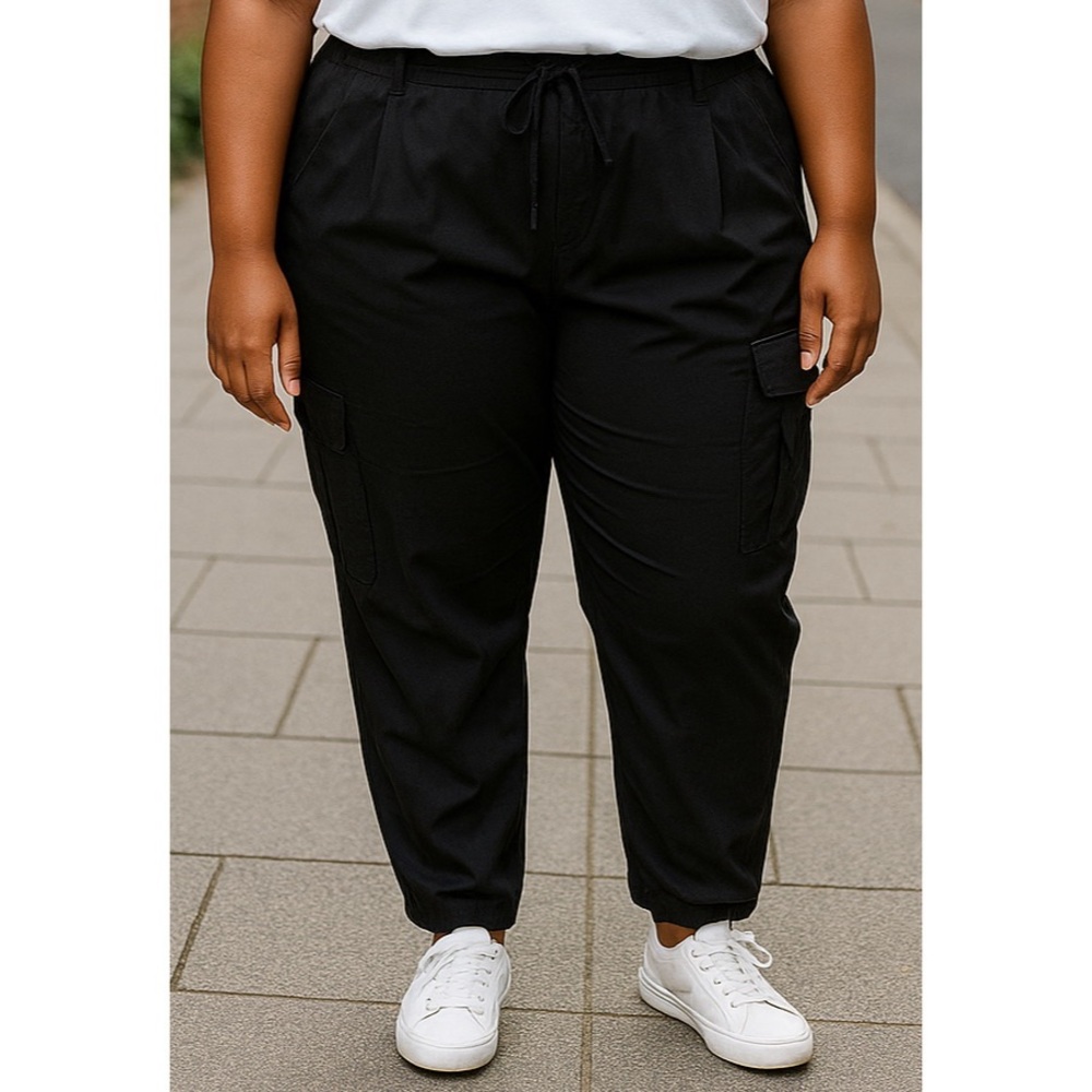 Athletic Works Plus Size XXXL 22 Black Cropped Commuter Jogger Pants